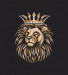 Majestätischer Löwe und Krone